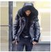 European And American Men's Faux Leather And Plush Thickened Fur One-piece Short Zipper Coat Hooded Men's Coat_viptrois.com