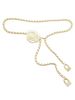 Fashion Black And White Camellia Waist For Women High-End Style Pearl Flower Chain Belt To Match Dress_viptrois.com