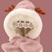 Kids'hats Baby with the pink series of autumn and winter boys and girls windproof ear warm knitted hat_viptrois.com