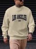 Men's Loose Casual Fashion Los Angeles Letter Pattern Printed Round Neck Long Sleeved Sportswear For Autumn And Winter_viptrois.com