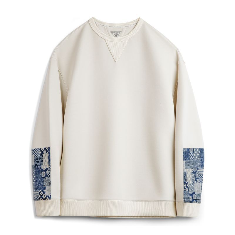 Madden Workwear Japanese Retro Patchwork Sweatshirt Boro Style Casual Top Round Neck Pullover For Men Spring_viptrois.com