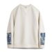 Madden Workwear Japanese Retro Patchwork Sweatshirt Boro Style Casual Top Round Neck Pullover For Men Spring_viptrois.com