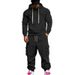 Men's Style Heavyweight Fleece Hooded Sweatshirt And Sweatpants Set Winter Outdoor Workwear Loose Fitting_viptrois.com