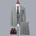 Men's Clothing yarn dyed three piece suit one button men's business suit slim formal suit professional wedding suit suit_viptrois.com