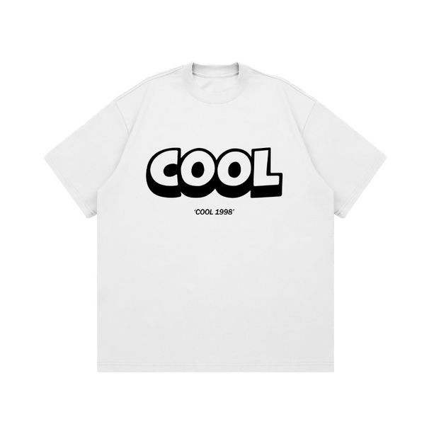 American Small Neckline High Street Printed Men's Cotton Versatile Top Summer New Oversize Front Shoulder Loose Short Sleeves_viptrois.com