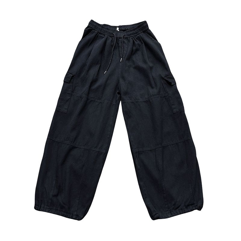 Men's Clothing Overalls Men's Autumn Straight Loose Wide Leg Casual Trousers Drawstring Pants_viptrois.com