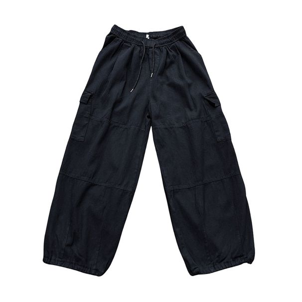 Men's Clothing Overalls Men's Autumn Straight Loose Wide Leg Casual Trousers Drawstring Pants_viptrois.com