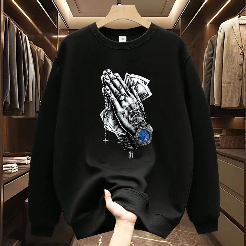 Men's Clothing Sweater New Round Neck Long Sleeve Spring And Autumn Fashion Men And Women's Clothing Loose Bottoming Shirt Inner Wear Tops_viptrois.com