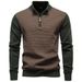 Pure 2025 Autumn Winter New Half-Zip's Stand Collar Cotton European Size High-Quality Business Casual Knitted Sweater For_viptrois.com