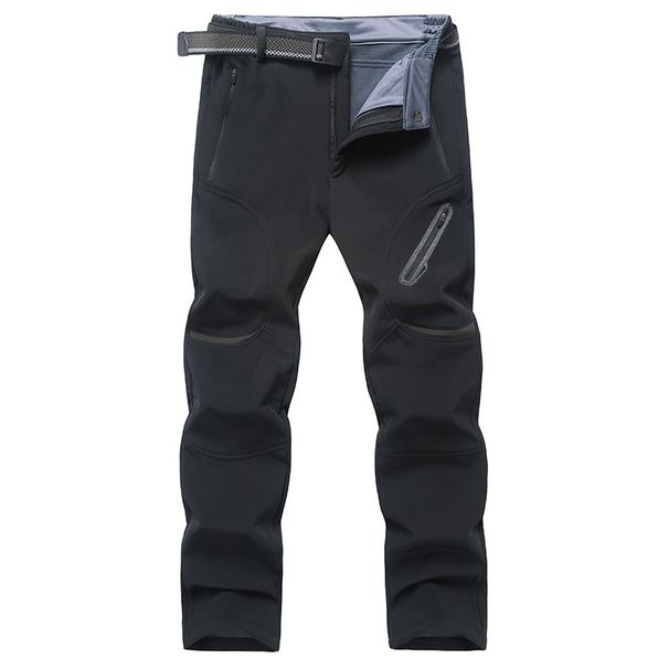 Men's Clothing soft shell combat pants fleece-lined thickened plus size windproof outdoor hiking pants cycling pants_viptrois.com