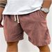 Summer 2025 Fashion Men's Mid Waist Lace-Up Corduroy Casual Sport Shorts S-5XL_viptrois.com