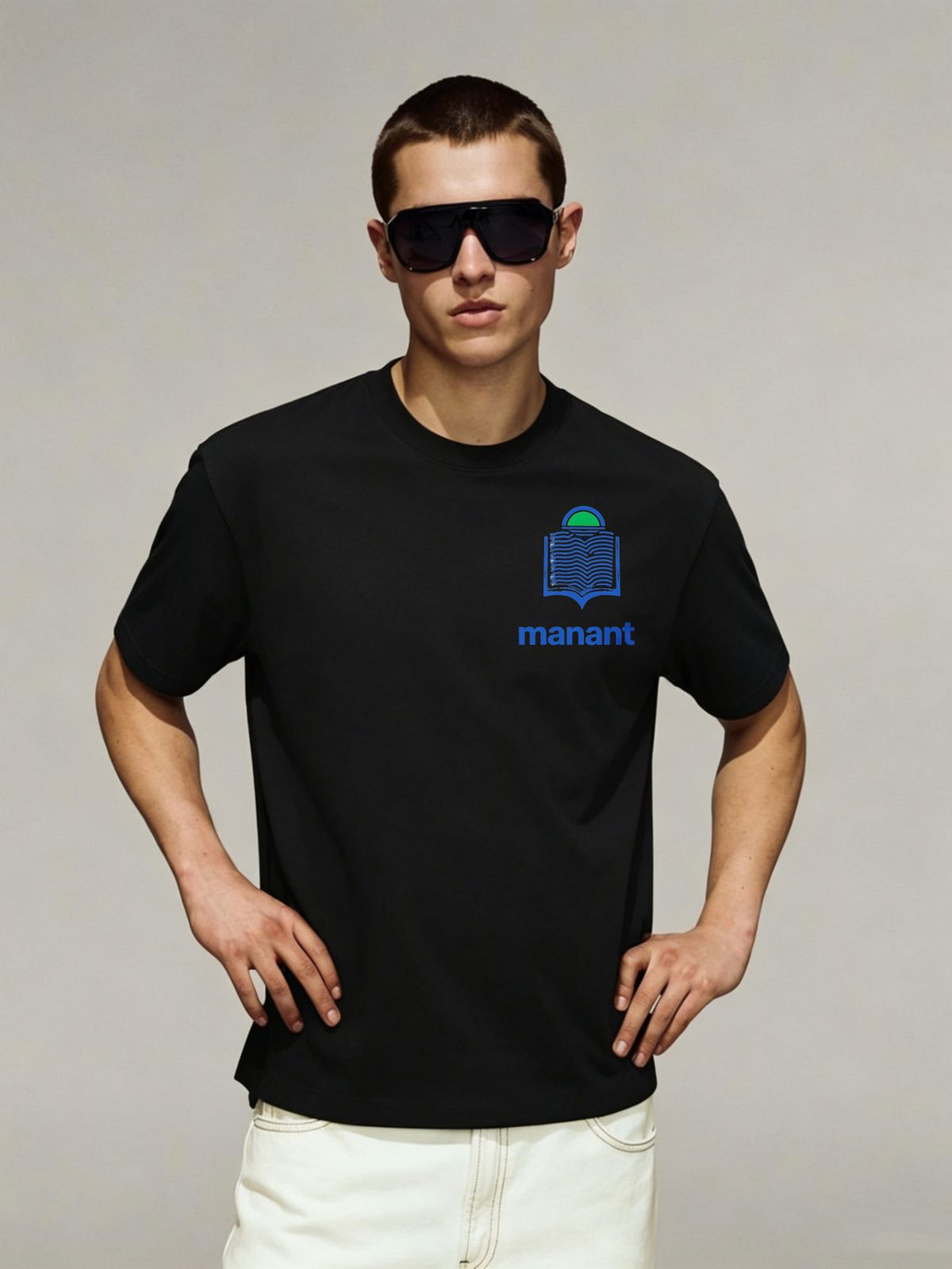 Men's Clothing Regular Cotton Short Sleeved T Shirt Casual Trend Unisex Summer Ins White Round Neck Top Trendy Versatile Half Sleeve_viptrois.com