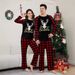 Christmas Christmas deer letter plaid Christmas family print home dress pajamas_viptrois.com