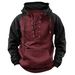 2026 Men's Autumn And Winter Hooded Youth Sweater Men's Tooling Contrast Color Casual Sweater Jacket_viptrois.com