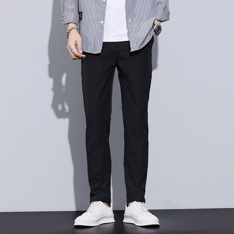 Men's Clothing Summer Thin Youth Straight Business All Match Slim Men's Casual Pants Korean Style Trendy Pants Men_viptrois.com