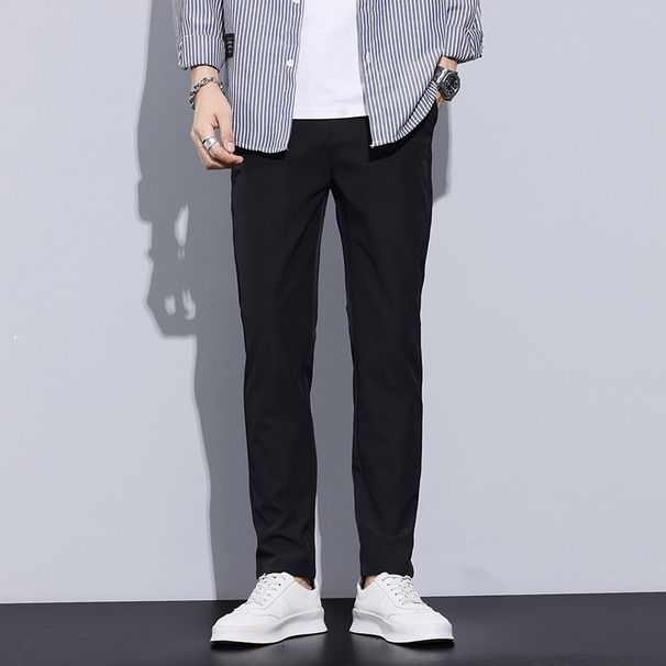 Men's Clothing Summer Thin Youth Straight Business All Match Slim Men's Casual Pants Korean Style Trendy Pants Men_viptrois.com