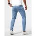 Men's Ripped Stretchy Slim Fit Jeans Style Long Pants Trendy Summer Style Version Skinny Jeans_viptrois.com