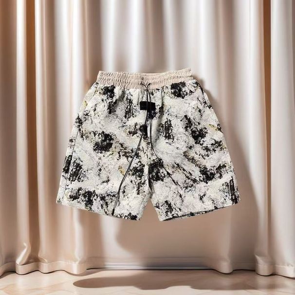 Men's Summer Casual Straight Leg Graffiti Fashion Shorts Trendy Versatile Five Point Pants Beachwear_viptrois.com