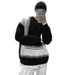 Loom European And American Style Winter Thickened Color Block Crew Neck Sweater For Men Trendy Youth Casual Warm Knitted Base_viptrois.com