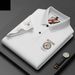 Men's Clothing Summer mercerized cotton lapel men's polo shirt embroidered short-sleeved T-shirt men's polo shirt_viptrois.com