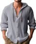 2025 New Spring And Summer Men's Hooded T-shirt, Pure Color Cotton And Linen Casual Long-sleeved Top_viptrois.com