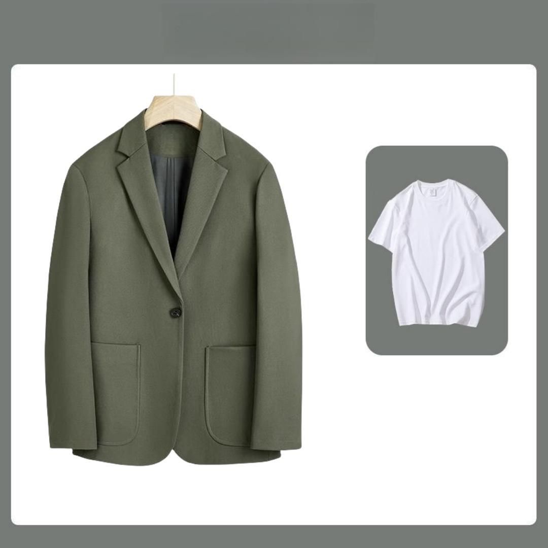 Linen-Blend Suit Set – Single-Breasted Relaxed Fit Suit Jacket & Trousers (100% Acetate) – Lightweight For Spring/Summer_viptrois.com
