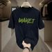 【DORAE】2026 Men's T-shirt (Heavyweight Cotton) Black (Oversized Graphic Print & "WAKE.T" Graffiti Print) – High Street Style For Street Style_viptrois.com