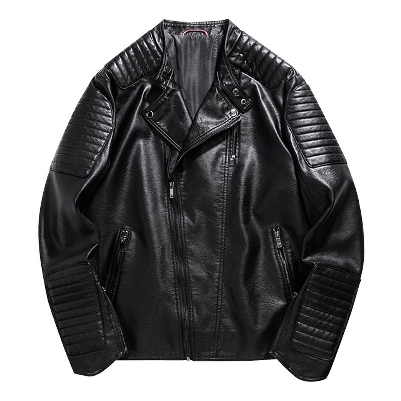 Men's Clothing high end leather jacket men's autumn and winter new style trendy brand handsome motorcycle leather jacket men's jacket_viptrois.com