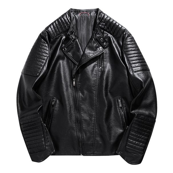 Men's Clothing high end leather jacket men's trendy brand handsome motorcycle leather jacket men's jacket_viptrois.com