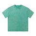 Men's Washed Vintage Crew Neck T-Shirt With Embroidery And Heat Transfer Digital Printing Custom Short Sleeve_viptrois.com