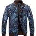 Men's Digital Print Baseball Jacket - Loose Fit Stand Collar Zip Up Outerwear For Casual Street Style_viptrois.com