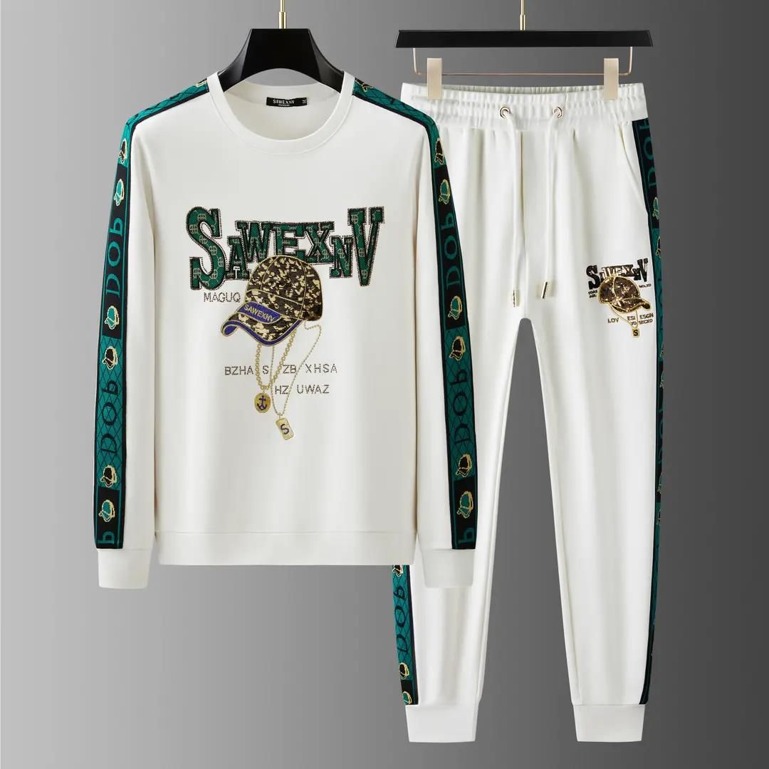 Men's Clothing Sports suit men's autumn new loose casual running suit men's new embroidery youth fashion two-piece suit_viptrois.com