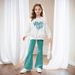 Mother & Kids INS Girls 2 Piece Set & Girls Printed Long Sleeved Sweatshirt + Flared Pants Outdoor Casual Clothes_viptrois.com
