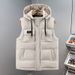 Men's Winter Vest With Detachable Hood, Fashionable Casual Outdoor Warm Thickened Sleeveless Jacket For Cold Weather_viptrois.com