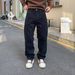 Men’s Fleece-Lined Jeans – Winter Warm Loose Fit, Straight Leg, Retro Blue & Black Washed Denim_viptrois.com