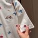 Men's Vintage Floral Embroidered T-Shirt, Retro Loose Fit Short Sleeve Tee, Couple Matching Summer Top_viptrois.com
