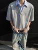 Men's Clothing Two Piece Shirt Collar Short Sleeved Versatile And Handsome Loose Short Sleeved T Shirt_viptrois.com
