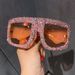 Large Frame Fashion Large Frame Sunglasses Luxury Rhinestone Trendy Mask Personality Party Sunglasses Decorative Glasses For Women_viptrois.com