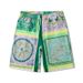Men's Clothing Beach Summer Casual Cardigan Suit Cashew Green Digital Printing Loose Shorts Shirt Suit Men_viptrois.com