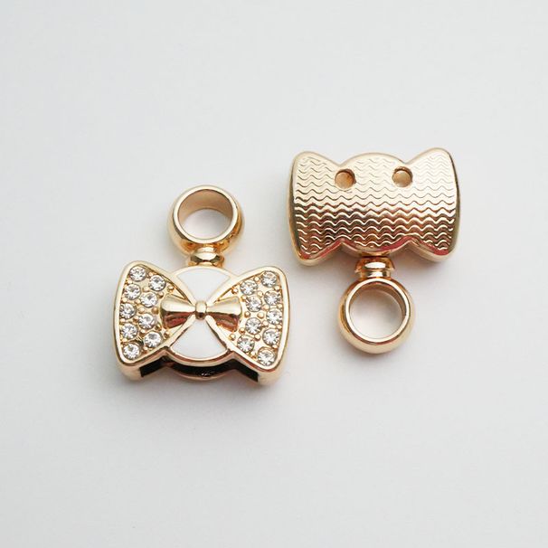 Diamond Bow Zinc Alloy Pendant Couple Bracelet Bag Pendant Decoration Hardware Accessories_viptrois.com