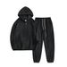 "Men's Hooded Sweatshirt & Jogger Set – Solid Color Casual Two-Piece For Autumn & Winter – Black/Grey/Army Green/Camel"_viptrois.com
