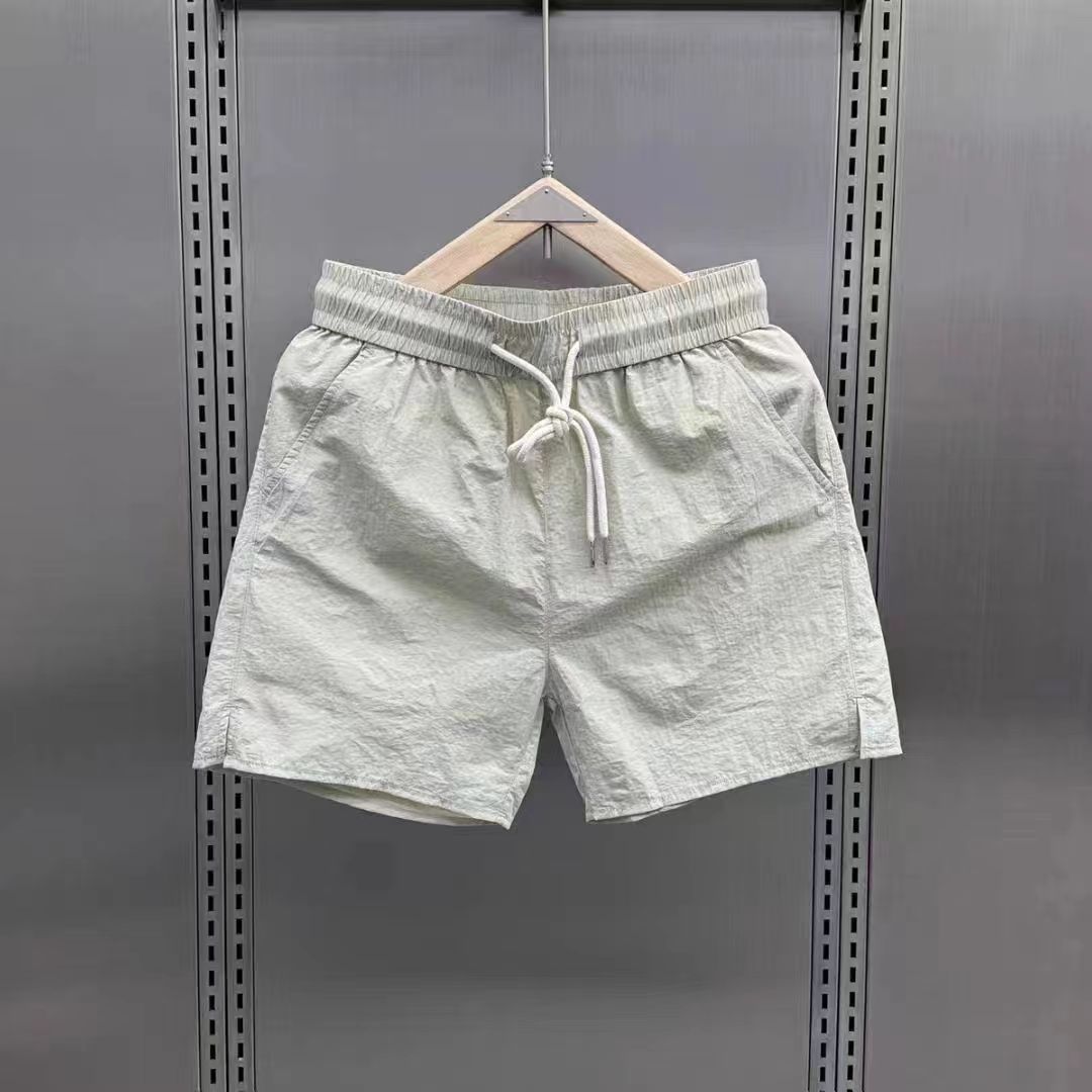 Men's Clothing Shorts Fashion Casual Versatile Quick Drying Beach Pants Solid Color Simple Trend Sports Couple Style Four Point Pants_viptrois.com