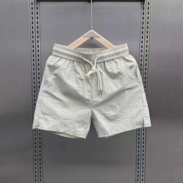 Men's Clothing Shorts Fashion Casual Versatile Quick Drying Beach Pants Solid Color Simple Trend Sports Couple Style Four Point Pants_viptrois.com