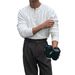 Pure European Plus Size Henry Collar Long Sleeve Knitted Sweater Men's Slim Fit Business T-Shirt Cross-Border Wholesale_viptrois.com