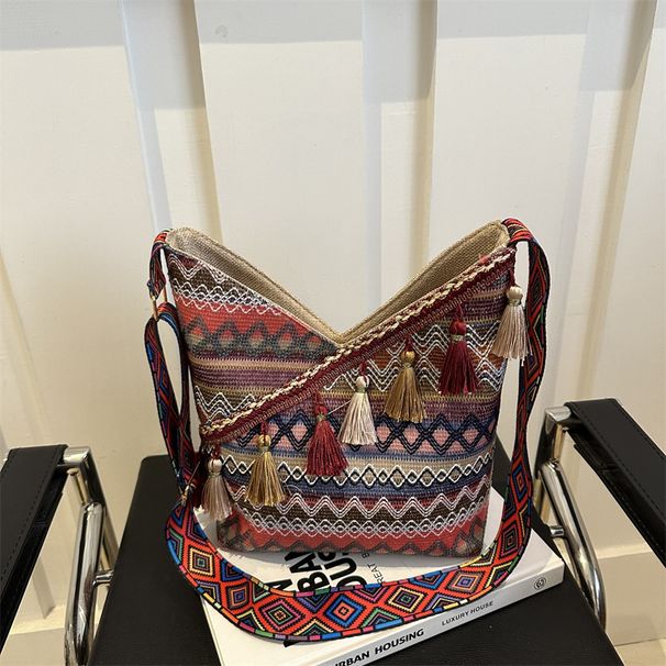 Women's Crossbody Bags Fashion Simple Casual Women's Shoulder Bag Literary Tassel Bag Large Tote Bag_viptrois.com