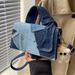 Handba For Women, Fashionable Patchwork Crossbody Niche And Versatile Casual Shoulder Ba, Simple Denim Small Square_viptrois.com