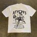 American Pure Cotton Trendy Brand Short Summer Men's Half Sleeved Top T-shirt Printed Versatile High Street Loose Ins_viptrois.com