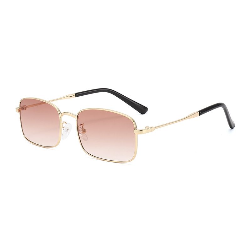 New Retro Metal Ultra Light Square Frame Anti Ultraviolet Sunglasses Small Face Personality Driving Sunglasses_viptrois.com
