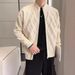 Men's Clothing Stand Collar Cardigan Knitted Jacket Spring And Autumn High End Plaid Sweater Jacket_viptrois.com