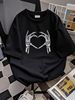 Skeleton Hands Heart Sign Retro Halloween Costume Women Girl T-Shirt Versatile T-Shirt For Women Casual Summer Stylish Graphic Women Top Graphic Tees Breathable Stretched Print Round Neck Short Sleeve Designer Clothes Streetwear Soft Casual Female_viptrois.com